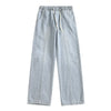 Faded Denim Drawstring Relaxed Bell Leg Denim