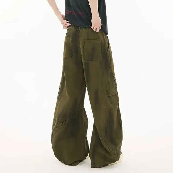 Contrast Green Relaxed Classic Bell Leg Denim alternatif görünüm