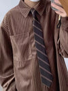 Broad Stripe Oversize Button-Front Top