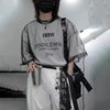 Sleeve Short Design Mesh Piece Investment T-Shirt
