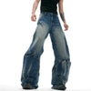 İspanyol Paça Mozaik Desenli Jean Pantolon, yakın çekim — Navra Wear
