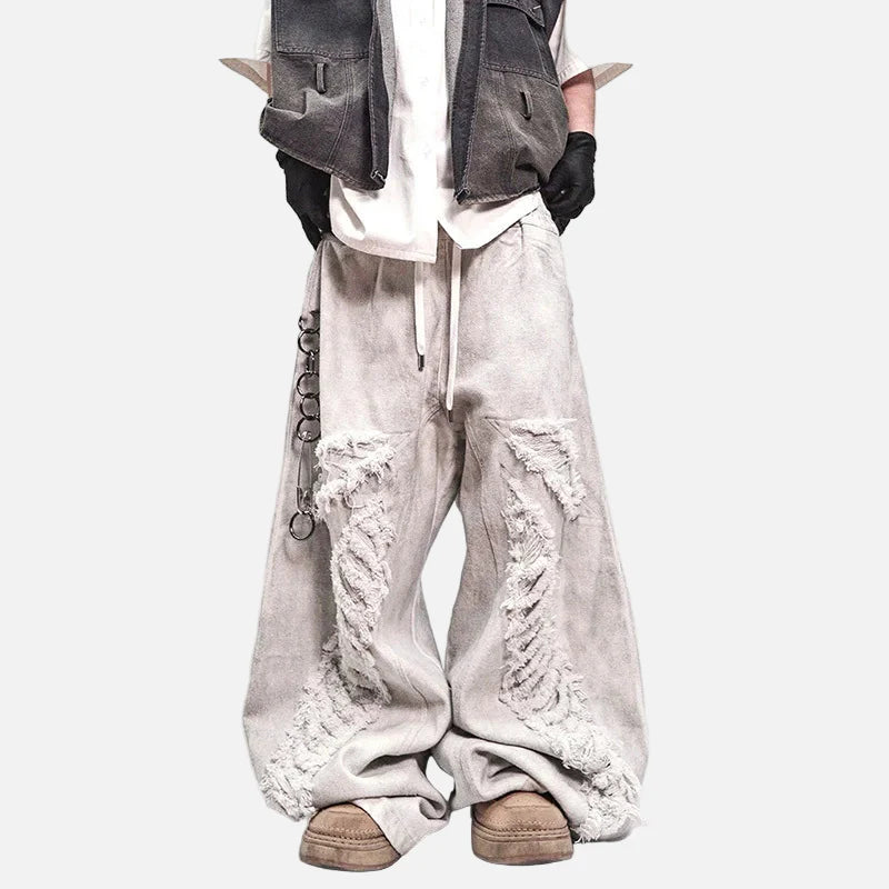 Metro High Street Patched Bell Leg Denim