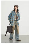 Grid Block Cool Street Cotton Blouse