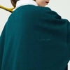 Color Blocked Spliced Long Sleeve Placket-Neck T-Shirt