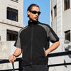 Model wearing the black Utility Short-Sleeve Jacket