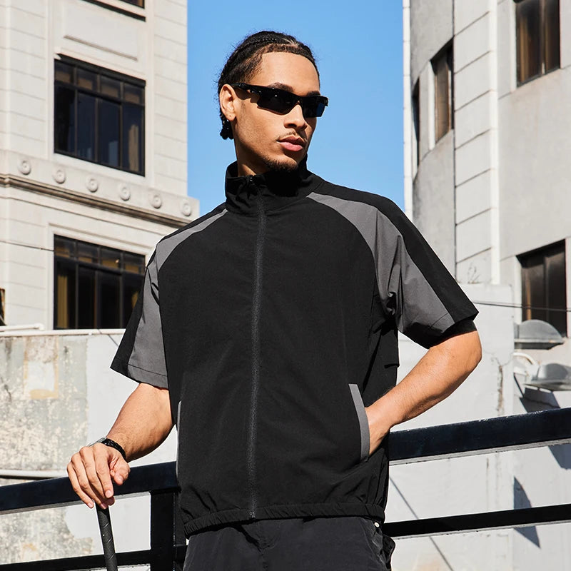 Renkli Çizgili Kısa Kollu Gömlek, detay görünüm — Navra Wear