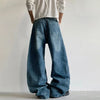 Heart Shaped Stitchwork Relaxed Bell Leg Denim