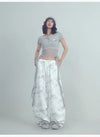 Knit Print Paratrooper Trousers