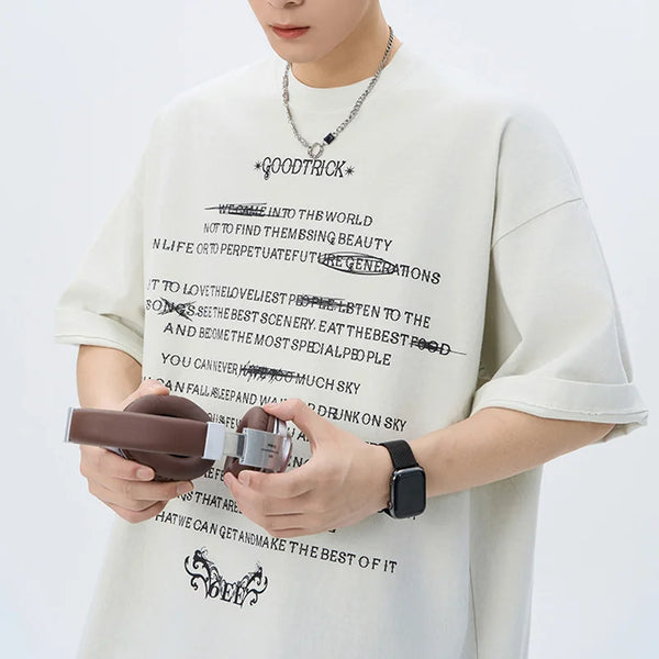 Off-Duty Imprinted Oversize Short Sleeve T-Shirt alternatif görünüm
