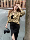 Gilded Tone Classic Long Sleeve Blouse