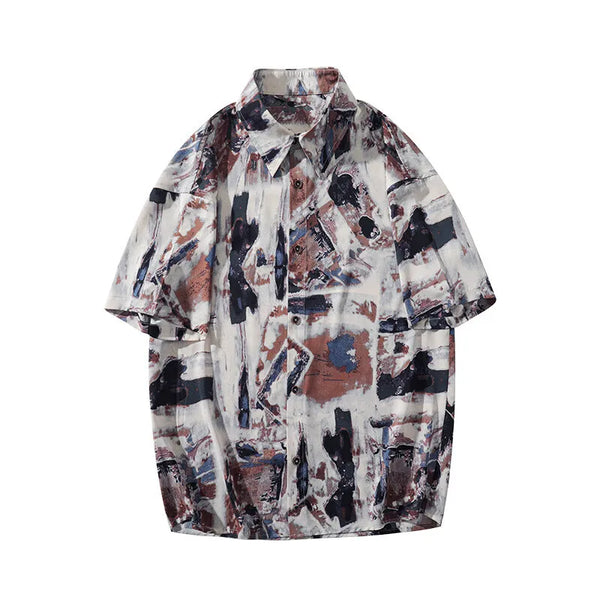 Ice Silk Print Breezy Casual Top
