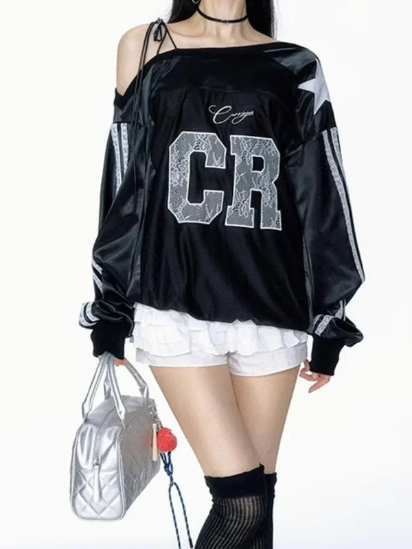 Time-Worn Lace Off Shoulder T-Shirt
