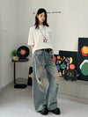 Metro Bamboo Joint Torn Relaxed Denim