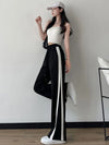 Stripe Panel Loose Trousers
