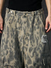 High Quality Wild Print Cropped Denim Shorts