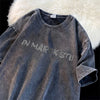 Broken-In Retro-Faded Block-Style Short Sleeve T-Shirt