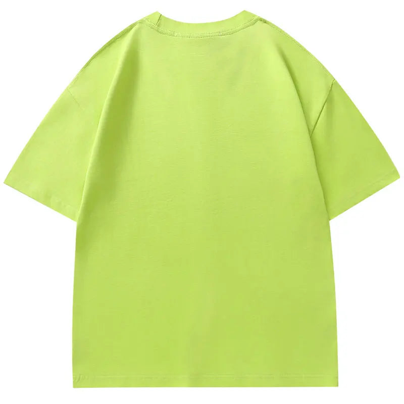 Dalga Baskılı Oversize Tişört, arka görünüm — Navra Wear