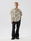 Mens K-Style Floral Loose Lapel Top