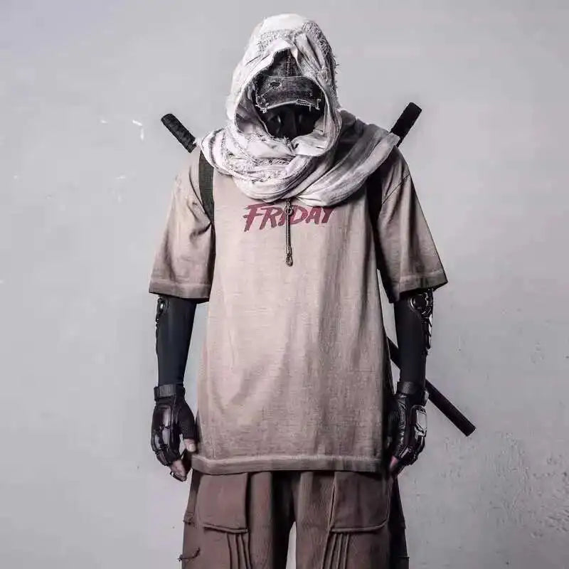 Dirty Faded-Wash Renegade Style Tactical T-Shirt