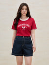 Aged Contrast Stitch Round Neck T-Shirt
