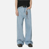 2000s Woodland Print Draped Floor Bell Leg Denim