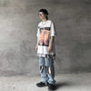 Baskılı Oversize Tişört, kombin görünüm — Navra Wear