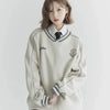 Vintage Color Block Sweatshirt, yakın çekim — Navra Wear