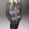 Tattoo Print Grunge Zip-Through Top