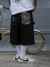 Baggy Nakışlı Jean Şort, stil görünüm — Navra Wear