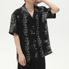 Floral Cuban Collar Retro Casual Top