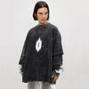Worn Flag Print Boxy Sweatshirt