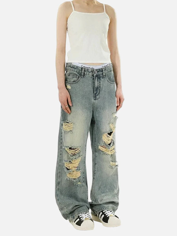 2000s Durable Faded Denim Bell Denim alternatif görünüm