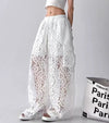 Lace Cutwork Wide-Leg