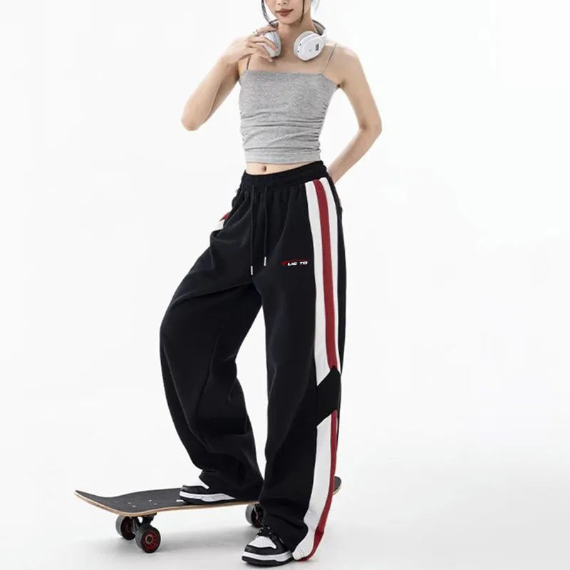 Çizgili Bol Kesim Jogger, önden görünüm — Navra Wear