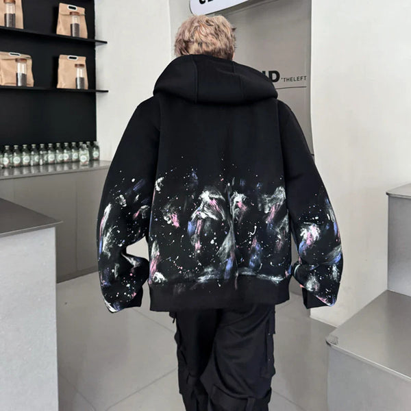 Dark Dye Drop Hood Sweatshirt alternatif görünüm