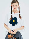 New-Millennium Floral Patch Breezy-Cut Fit Bright-Days T-Shirt