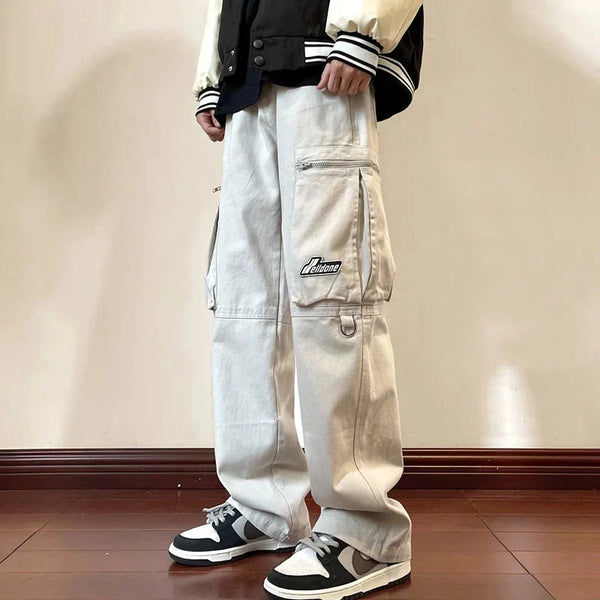 Solid Baggy Street Wide-Leg alternatif görünüm