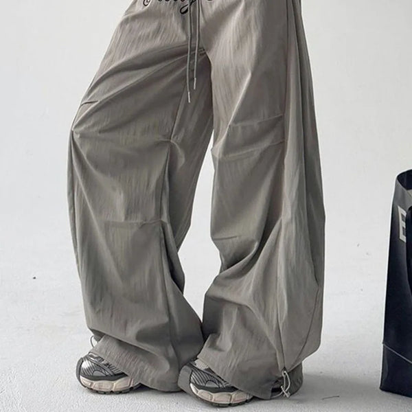 Gray Ripstop Letter Embroidery Street Pants alternatif görünüm