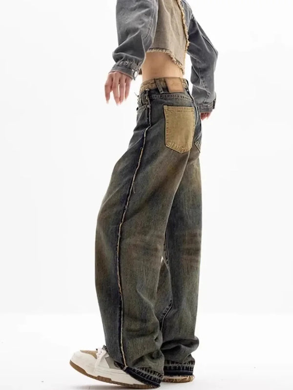 Heritage Relaxed Staple High-Rise Bell Leg Denim alternatif görünüm