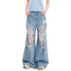 Women Heritage Tie Easy Cut Wide Denim