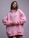 Cozy Oversized Classic Print Fleece Sweatshirt