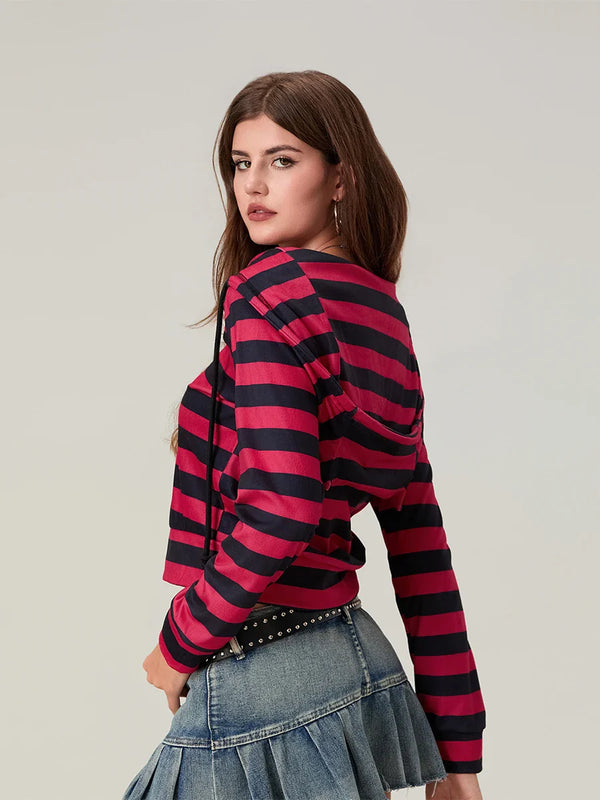 Classic Stripe Zip Hoodie alternatif görünüm