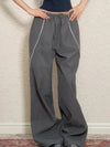 Wide Leg Günlük Pantolon, yakın çekim — Navra Wear