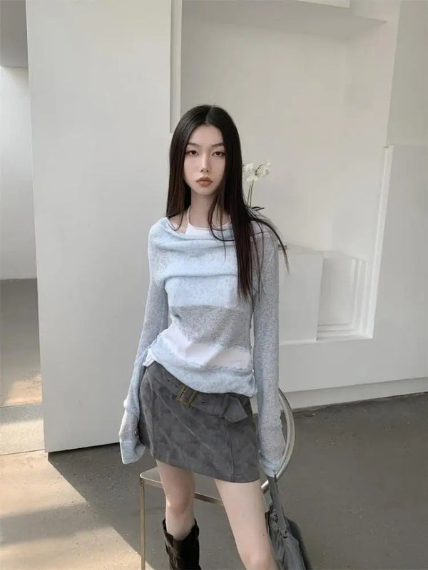 Halter Two-Piece Fake Elegant T-Shirt