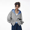 Ekose Oversize Sweatshirt, önden görünüm — Navra Wear