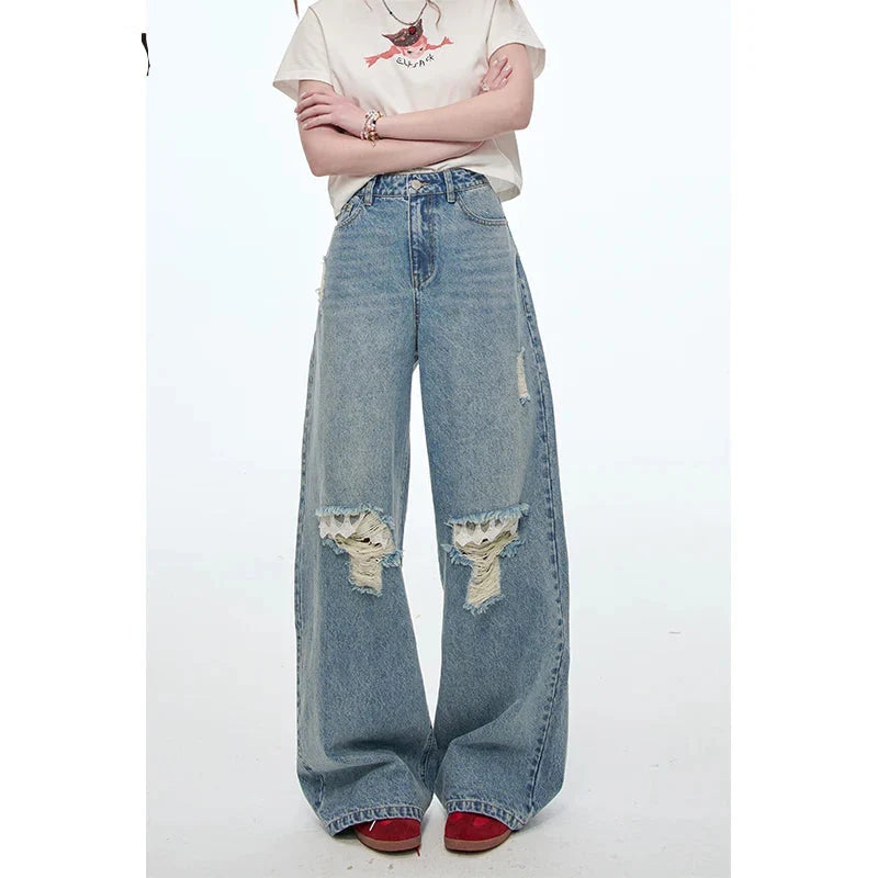 Chic Relaxed Bell Leg Denim