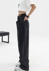Black Relaxed Women's High-Rise Denim Trousers