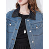 Contrast Spring Button Denim Jacket