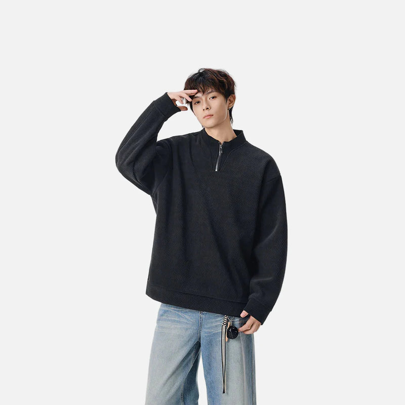 Soft Quarter-Zip Texture Top