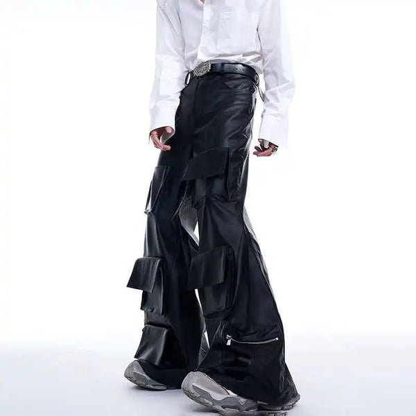 Chic Timeless City-Ready Leather Street Pants alternatif görünüm